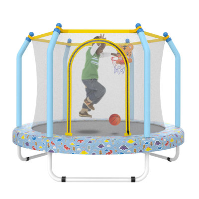 Trampoline de 55 pouces pour enfants avec trampoline intérieur et extérieur