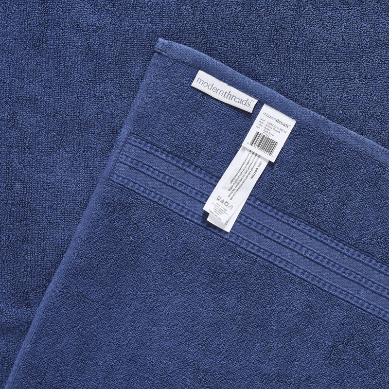 Artesia Damask Indigo 6-Piece Luxurious Cotton Bath Towel Set