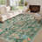 Insect and Plant Vertical Striped Textured Washable Area Rug - Nature-Inspired Carpet for Living Room, Bedroom, or Office-1498526010