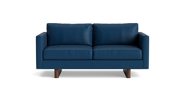 Vintage Leather Loveseat (70"), Leather - Deep Blue