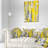 Grey and Yellow Abstract Pattern - Abstract Printed Throw Pillow-89812775-89812771