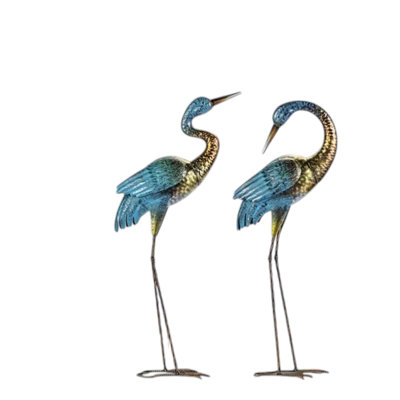 Bird Crane Metal Garden Statue