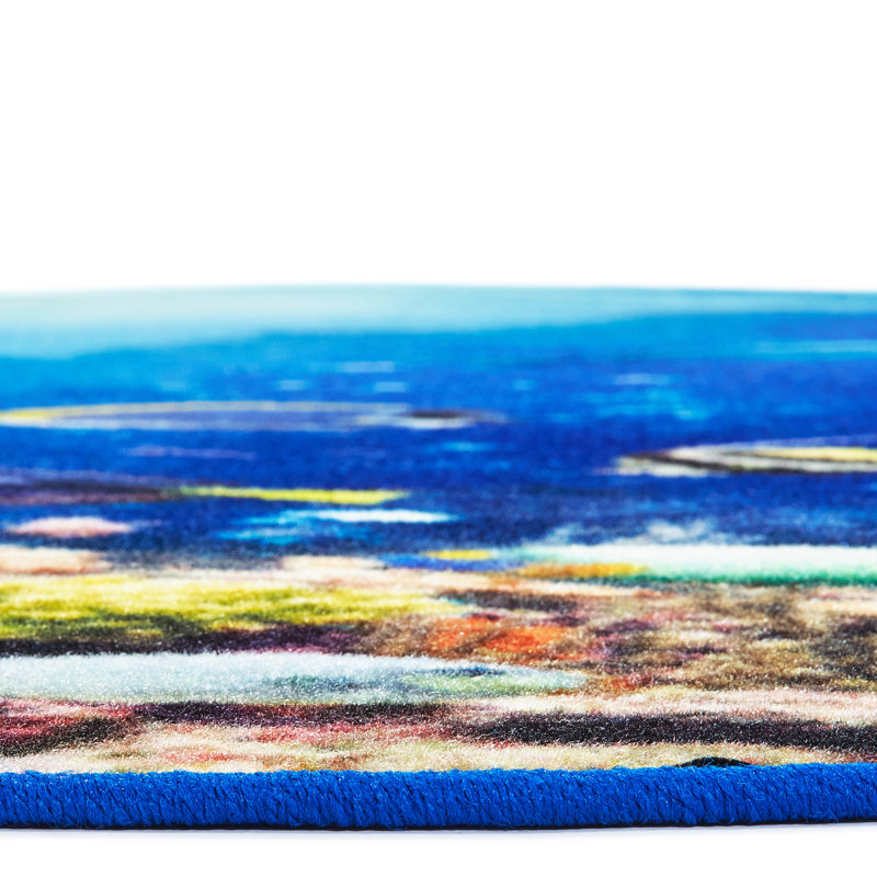 Tapis touffeté bleu / rouge / brun Pixel Perfect Explore the Ocean, Rectangle 4 pi x 6 pi