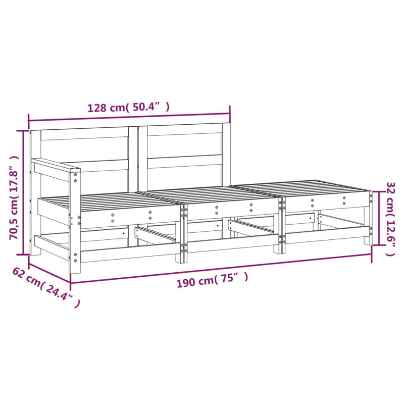 Laley 62cm Wide Rectangle Patio Sofa