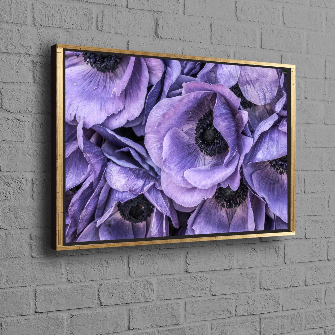 3D Looking Anemone Flower Bouquet Artwork on Canvas for Kitchen Decor and Perfect as Gift
