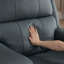Fauteuil inclinable électrique en cuir véritable avec poche et coussin lombaire-1676451201