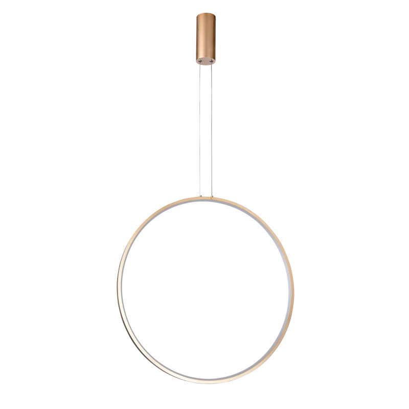 1 - Light LED Wagon Wheel Pendant, Gold, 60cm H x 60cm W x 7cm D
