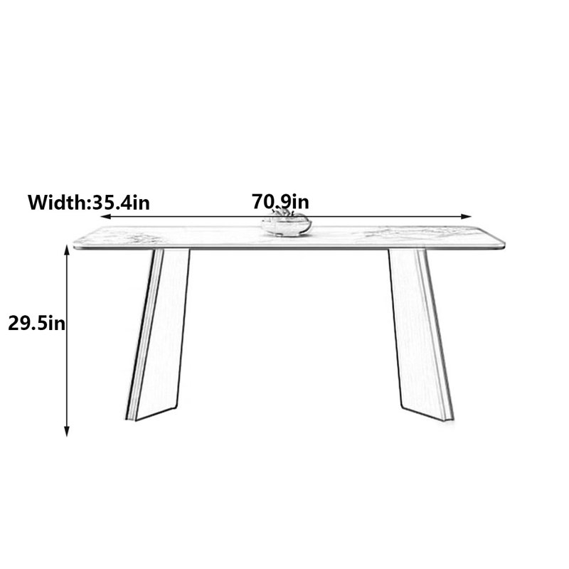 Table de salle à manger Modern Modern, H 29,5 po x L 70,9 po x l 35,4 po