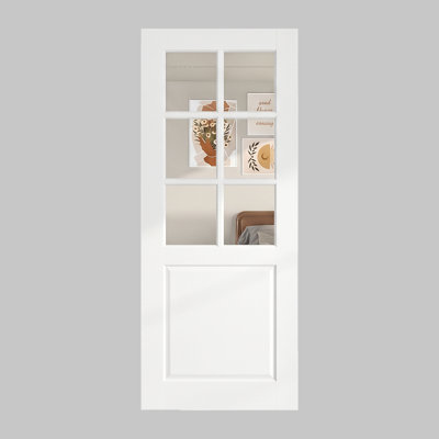 Porte de grange française 24 "x 80" 6-Lite