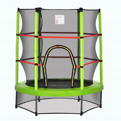 Outsunny 5Ft Kids Trampoline With Enclosure Net