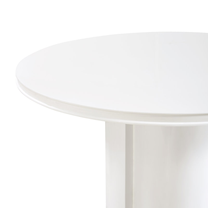 Colbi Lacquer Round Dining Table, White