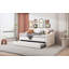 Lit de jour simple rembourré capitonné avec couchette, canapé-lit en velours avec ports USB et ports de charge de type C, aucun sommier nécessaire-1998060378