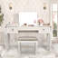 Table de maquillage de chambre à coucher avec miroir - Bureau de coiffeuse en miroir