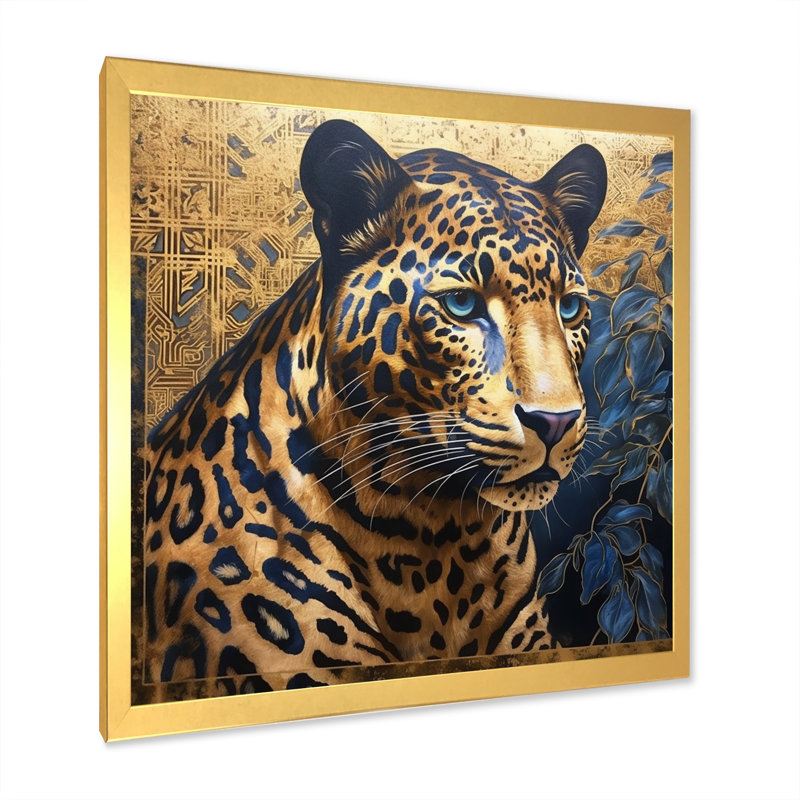 «Leopard Grace V», reproduction sur toile, Cadre doré à une seule photo, H 24 po x l 24 po x P 1 po