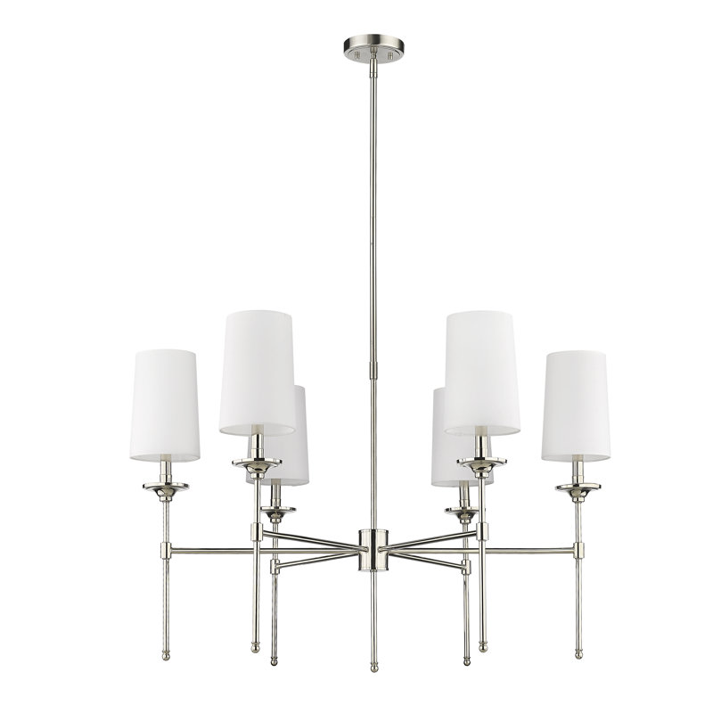 Hayse 6 - Light Dimmable Classic / Traditional Chandelier, Polished Nickel