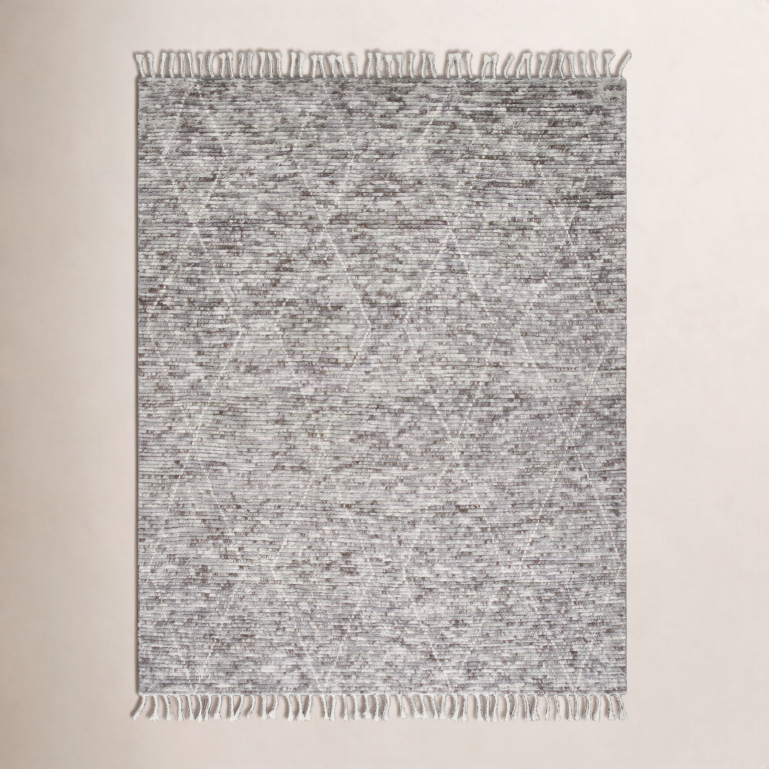 Talon Hand-Knotted Geometric Gray Rug, Rectangle 2' x 3'