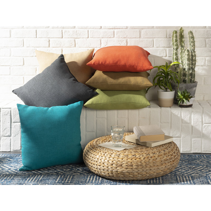  Indoor/Outdoor Throw Pillow Cover, Tan, 22" H x 22" W