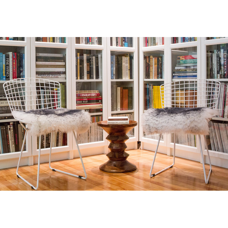 Coussin de chaise en peau de mouton, Gris dégradé