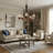 5 - Light 26" Candle Style Wagon Wheel Matte Black Chandelier For Dining Room Or Living Room