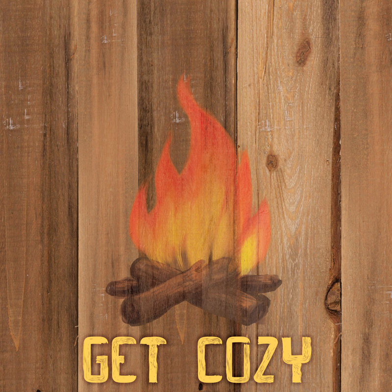 Cozy Fire - Wrapped Canvas Print, 30cm H x 30cm W x 3.8cm D