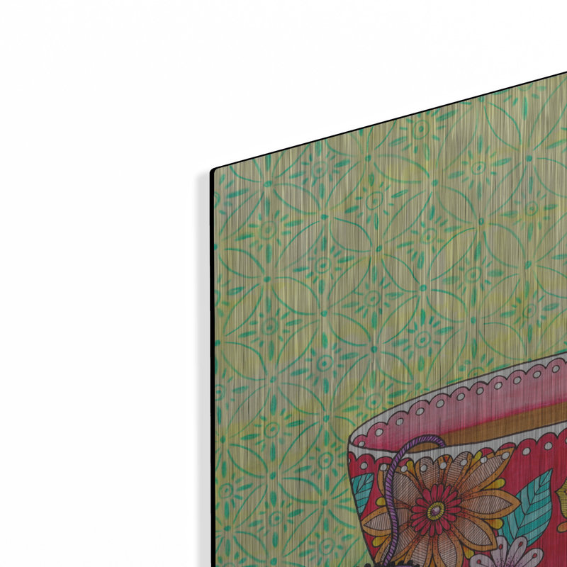Bungalow Rose «Teatime Teacup» par Hello Angel, art mural en métal, H 24 po x l 24 po