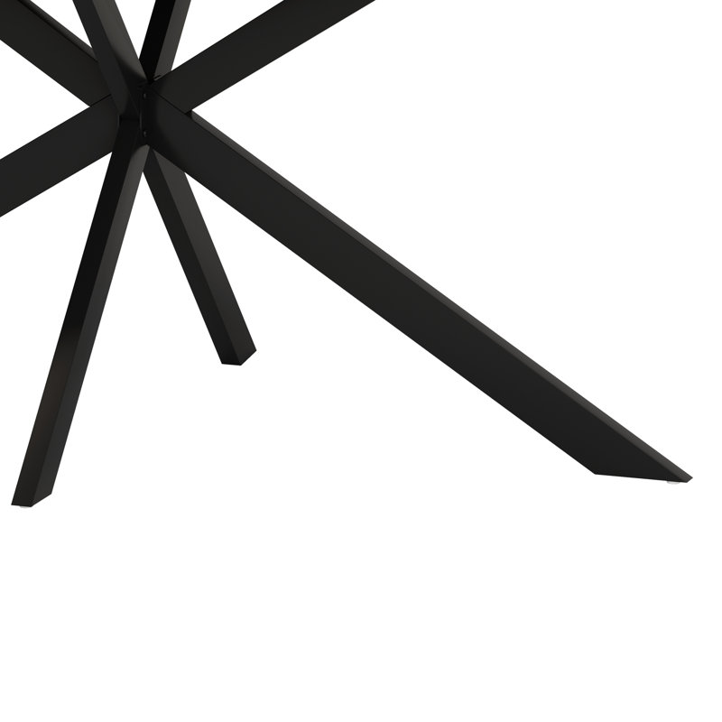 55.11'' - 70.86" Rectangular Stretch Dining Table, Gray/Black