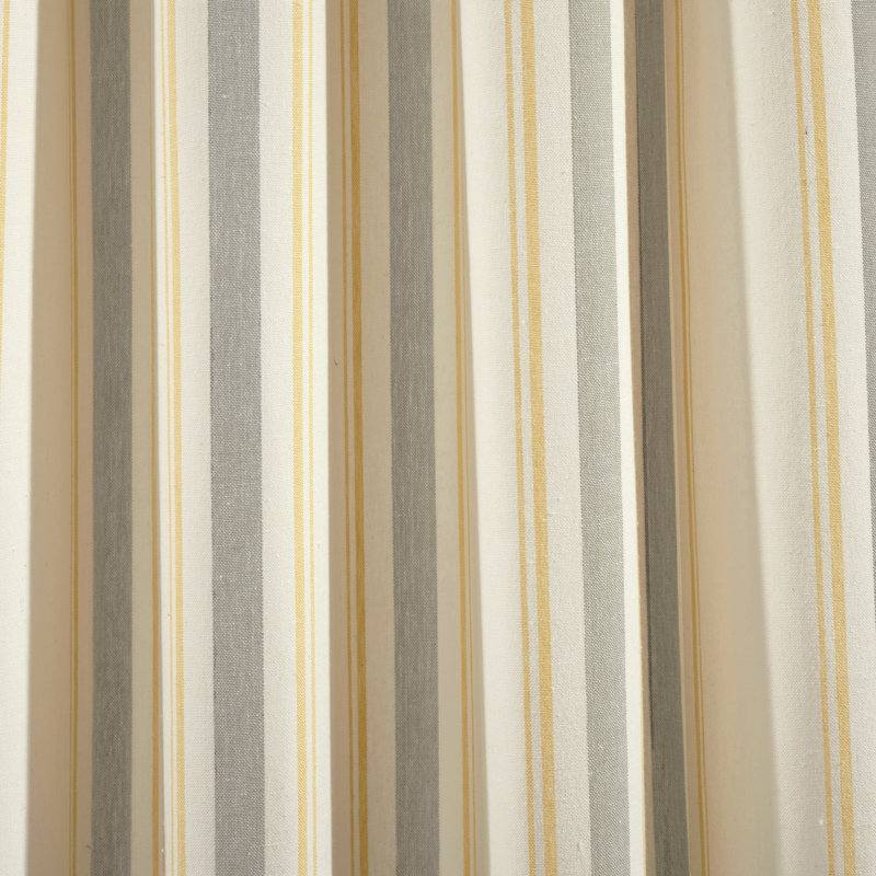 Cotton Blend Semi Sheer Curtain Pair, Yellow, 42" W x 63" L