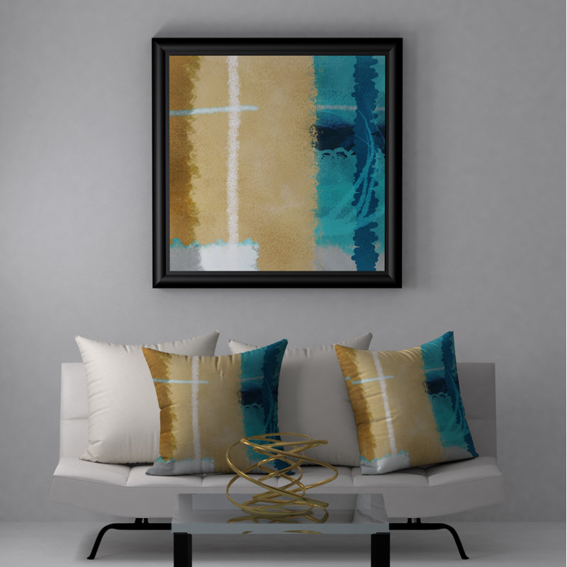 Abstract Reversible Throw Pillow, 18" x 18"