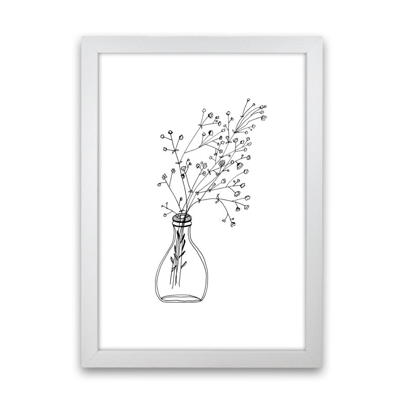 White Flowers by Carissa Tanton - Print, 63cm H x 46cm W x 3cm D, White Framed