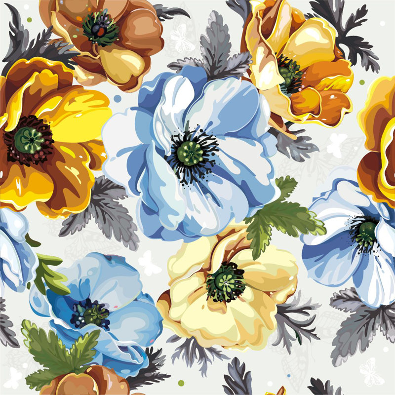 Peel & Stick Floral Wall Mural, 100" W x 8.33" L