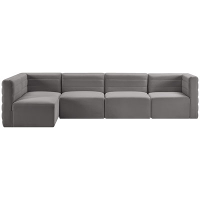 Enso Velvet L-Shaped Sectional Reversible