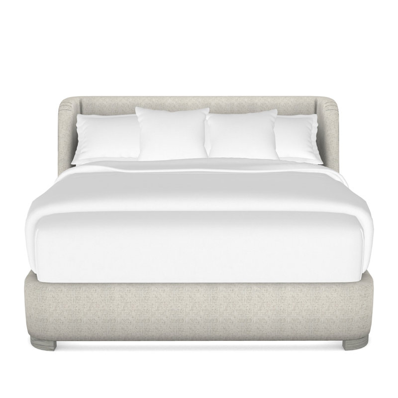 Tansy Solid Wood Wingback Bed, King, Dove Gray, Tuck Metal