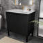 Meuble-lavabo autoportant cannelé de 36 po avec lavabo en céramique et robinet