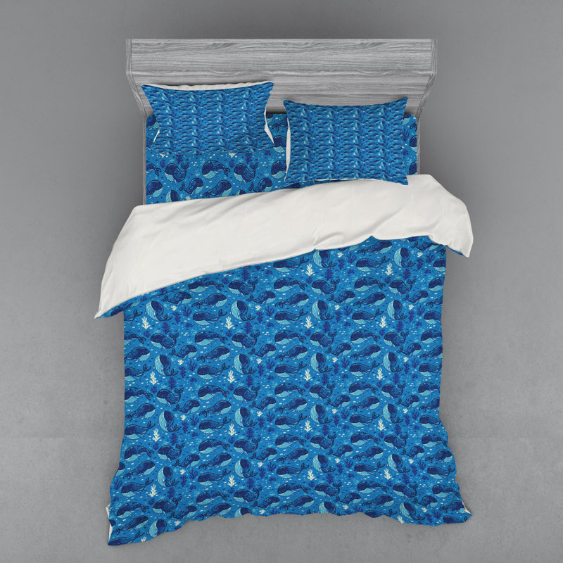 Coastal Polyester Duvet Cover, Queen Duvet Cover + 3 Additional Pieces