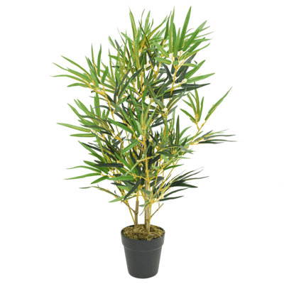 Faux Bamboo Tree Plant in Plastic Pot