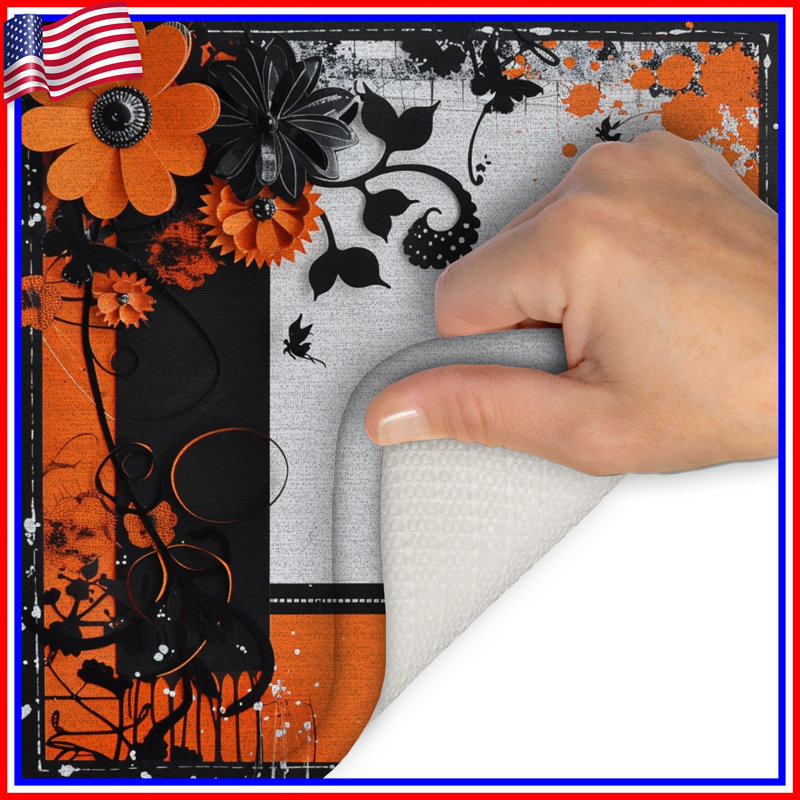 Tapis de bain floral, L 24 po x L 17 po