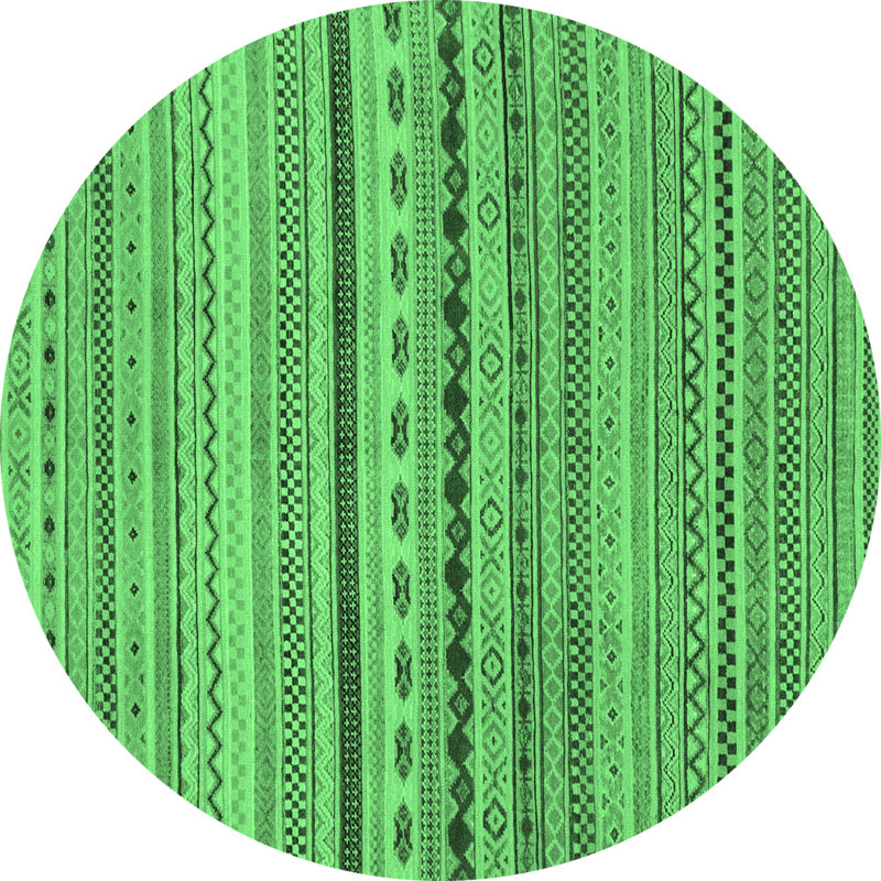 Keiandra Washable Geometric Indoor Rug, Round 3'
