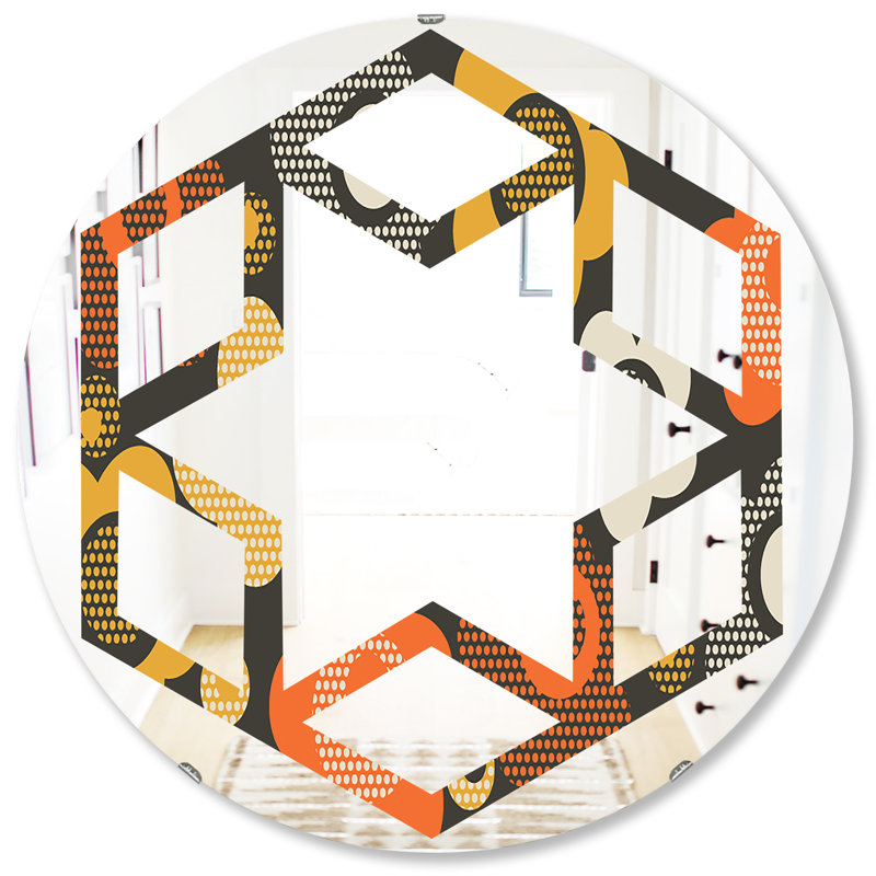 Miroir mural sans cadre à motif floral, 31,5 po x 31,5 po