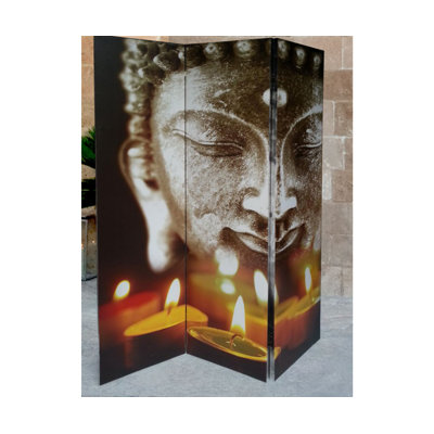 Tabitha 120cm W x 180cm H 3 - Panel Solid Wood Folding Room Divider
