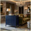 Grande table de bout moderne avec rangement à 32 tiroirs cannelés bleu 32 po-129160731