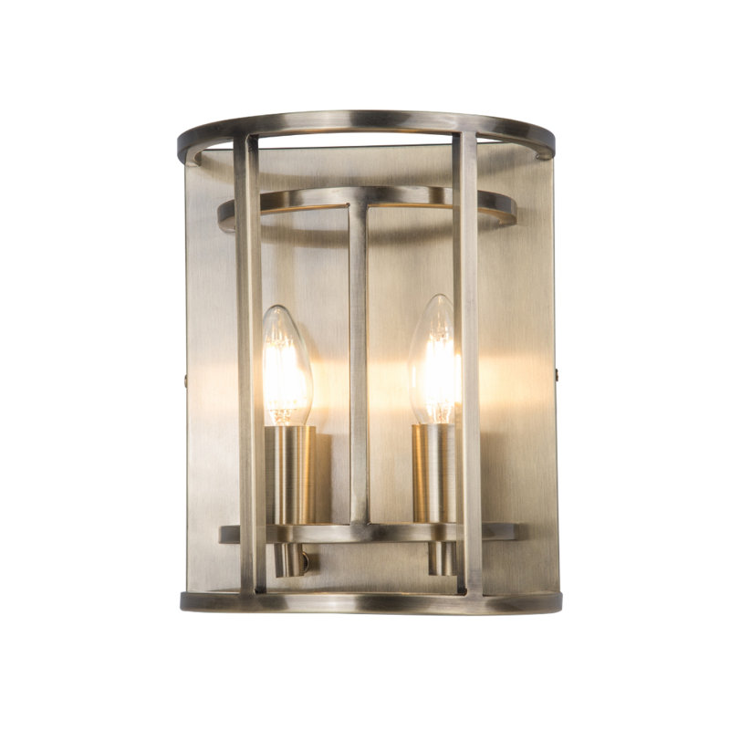 Davilmar Flush Mounted Sconce, Antique Brass