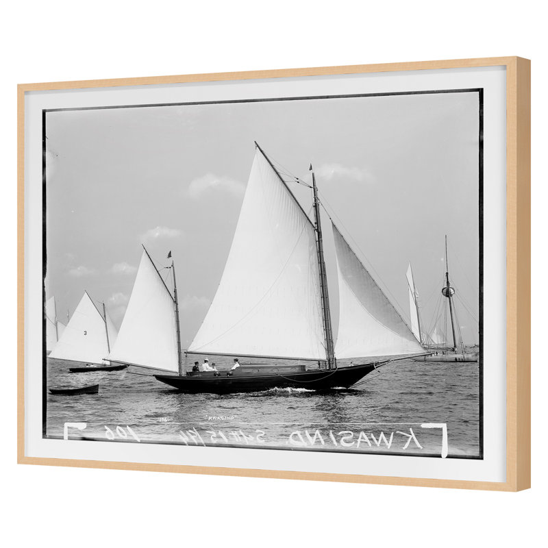«Open Seas 2» par THE Studio - reproduction de cadre photo simple, Cadre érable, H 20 po x l 24 po