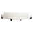 Vesper 2PC Modular Curved Armless Chaise In Faux White Shearling W/ Black Wood Leg Base