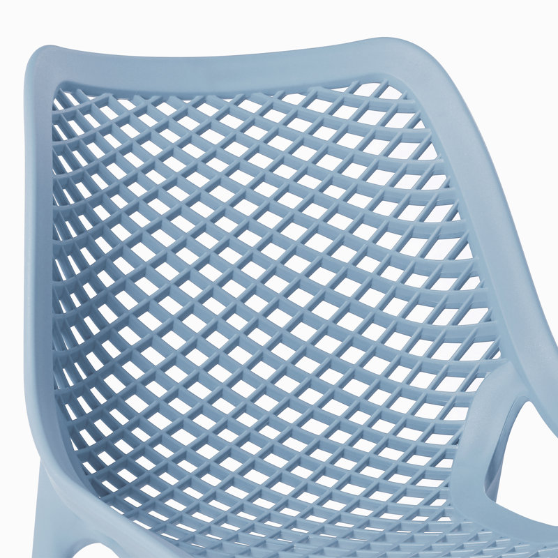 Outdoor Stacking Dining Side Chair (Set Of 2), Blue