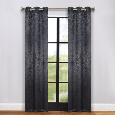 Finklea 100% Polyester Floral Room Darkening Grommet Curtain Panels