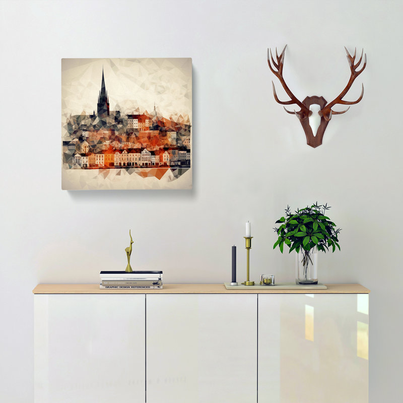 City Of Cork Geometric No.2 - Wrapped Canvas - Framed Print, 50cm H x 50cm W x 3cm D