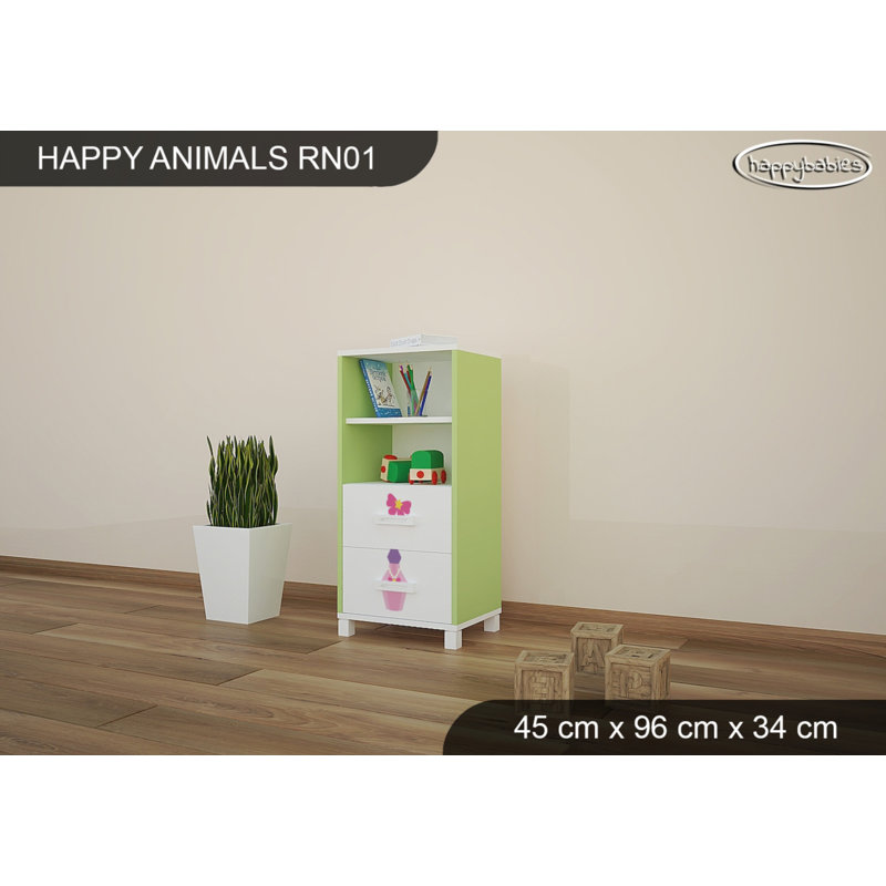 45cm W Animals Kids Cube, Green