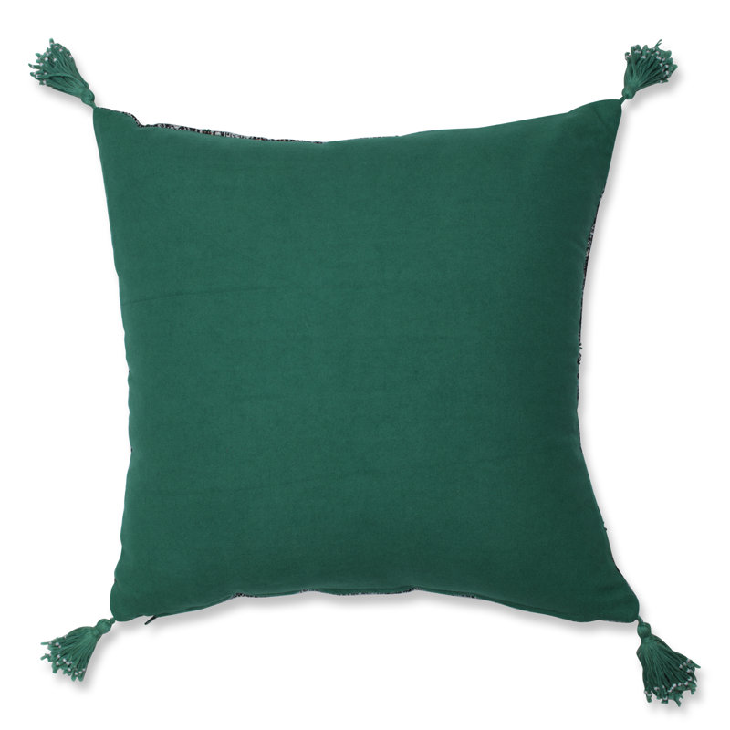  Coussin en coton Zulu, Vert / noir / blanc