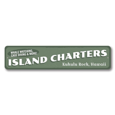 Plaque en aluminium personnalisée Island Charters