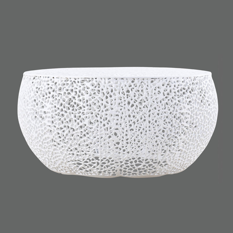 Table basse en aluminium Kawanna, Blanc
